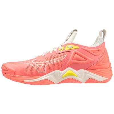 Zapatillas Para Voleibol Mizuno WAVE Momentum 3 Mujer - Coral / Negros / Amarillos - Chile M190DYCH